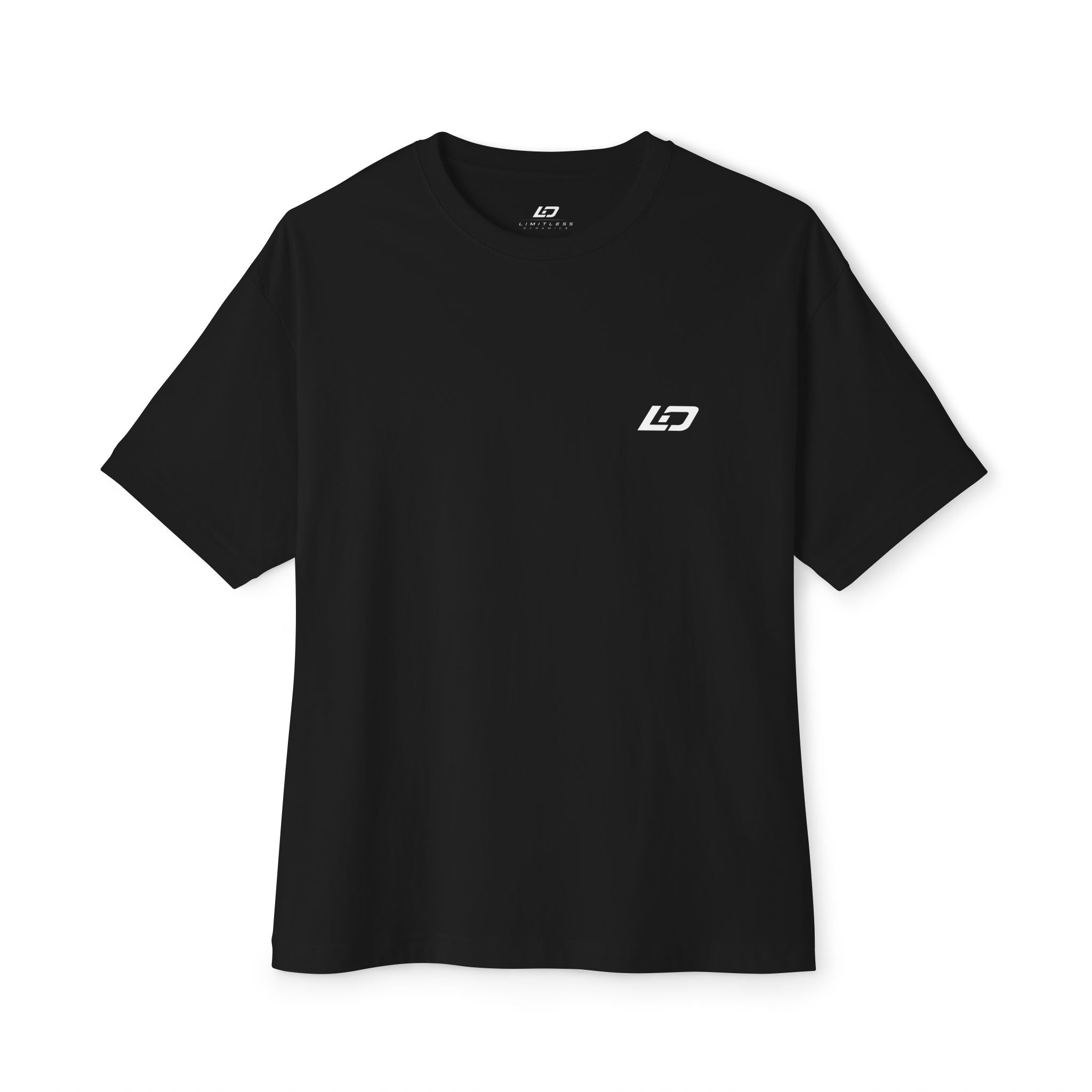 Minimal 'I Don't Care' Chest Print Tee — Oversized Boxy White T-Shirt