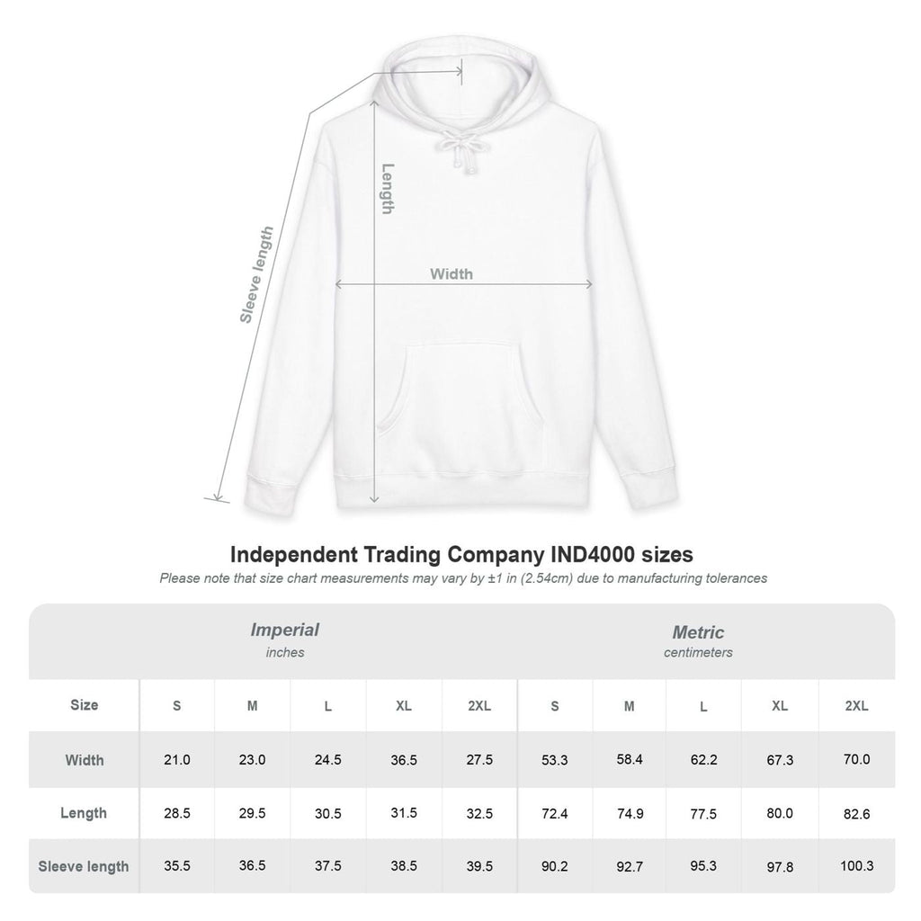 M Society Hoodie size chart