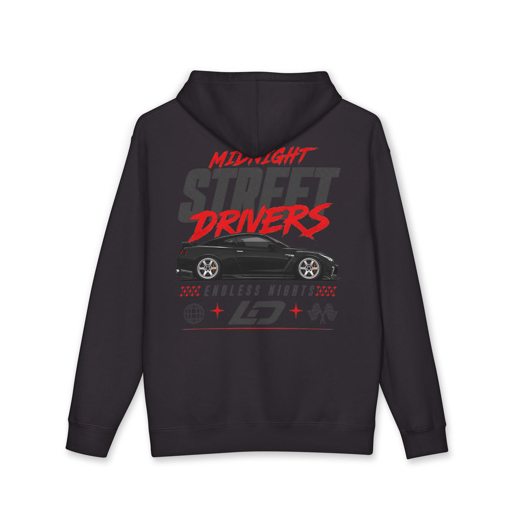 Midnight Street Drivers Hoodie — Car Crew Racing Graphic Sweatshirt