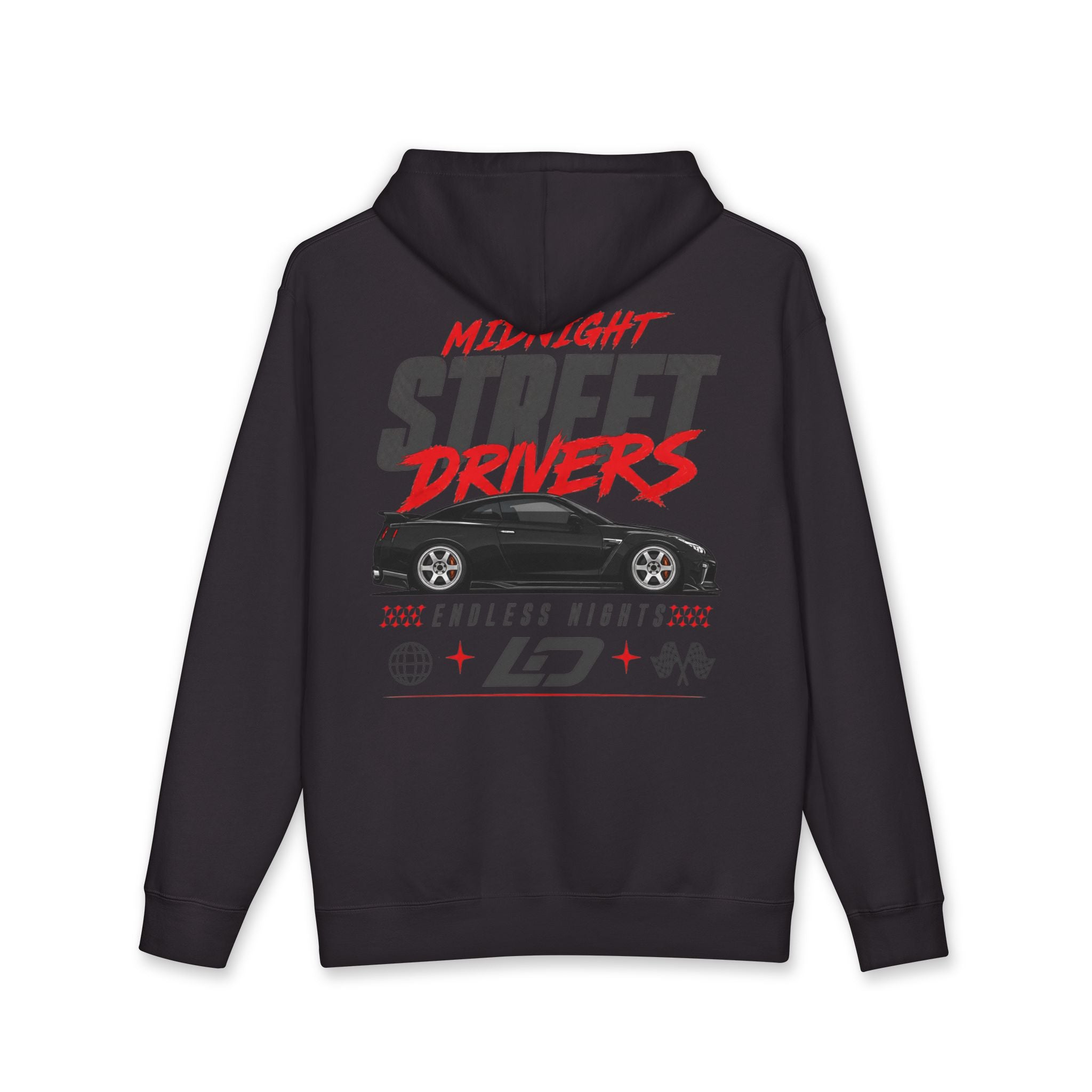 Midnight Street Drivers Hoodie — Car Crew Racing Graphic Sweatshirt