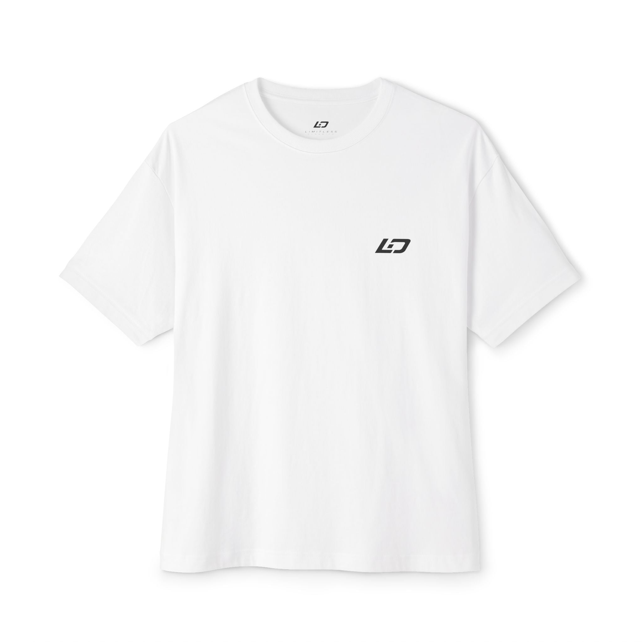 Minimal 'I Don't Care' Chest Print Tee — Oversized Boxy White T-Shirt