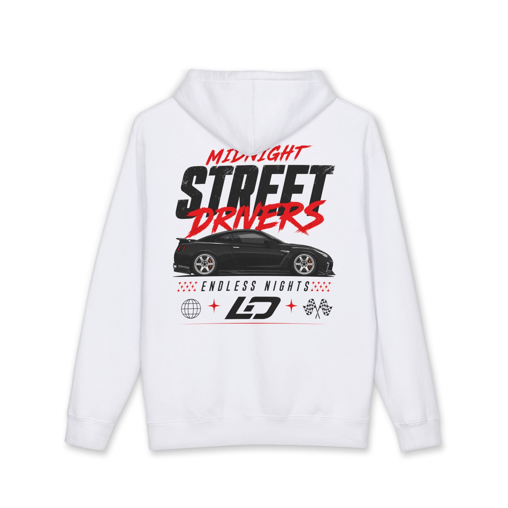 Midnight Street Drivers Hoodie — Car Crew Racing Graphic Sweatshirt