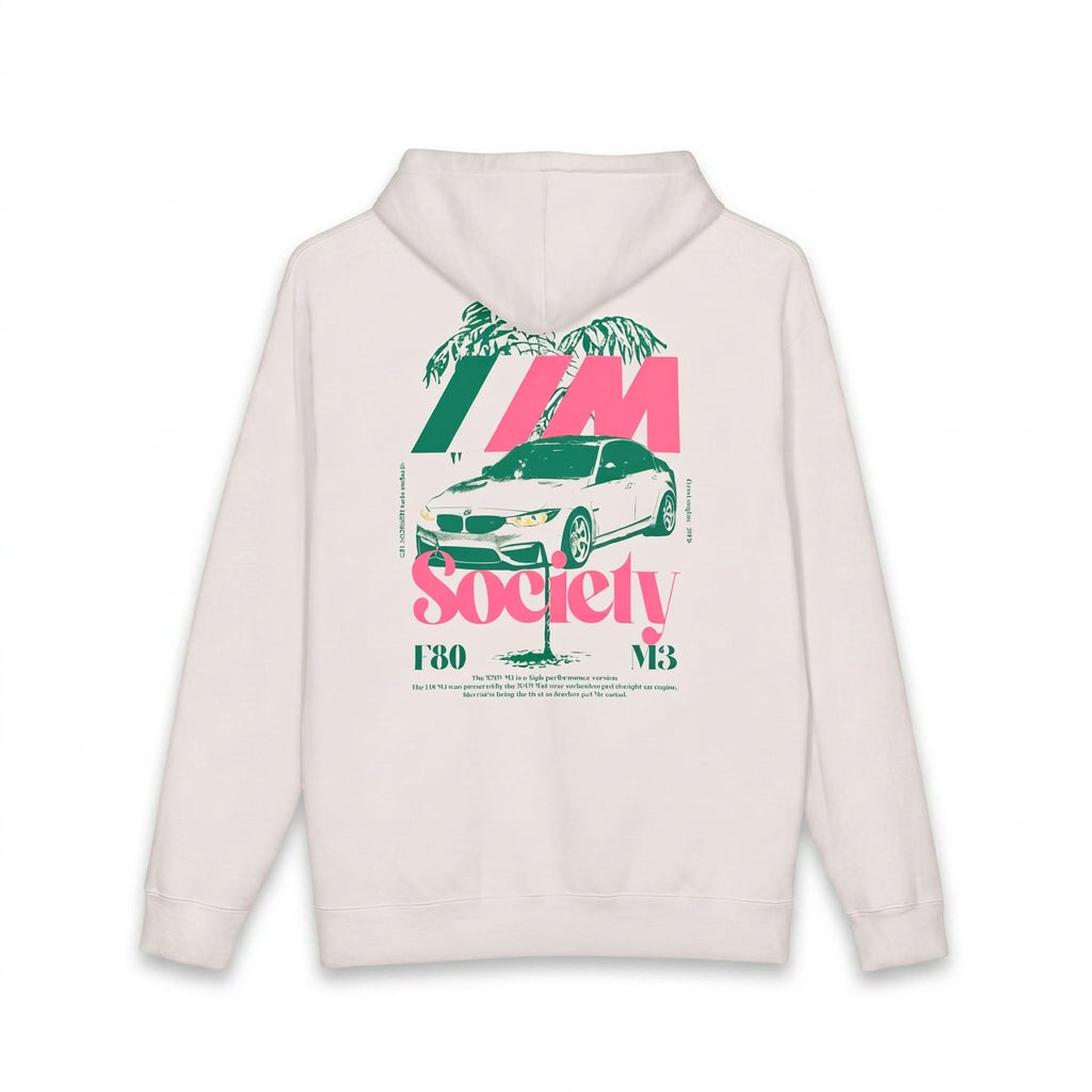 M Society Hoodie bone back print